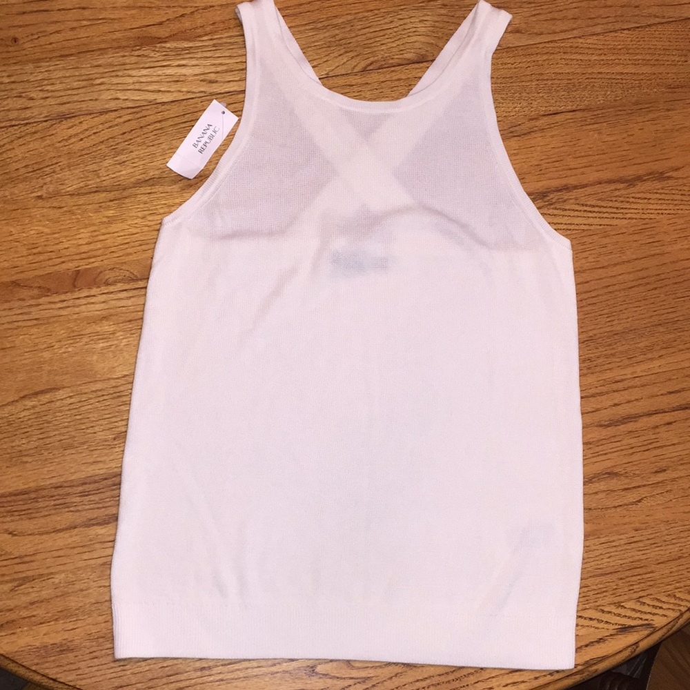 Banana republic white cross back sweater tank.